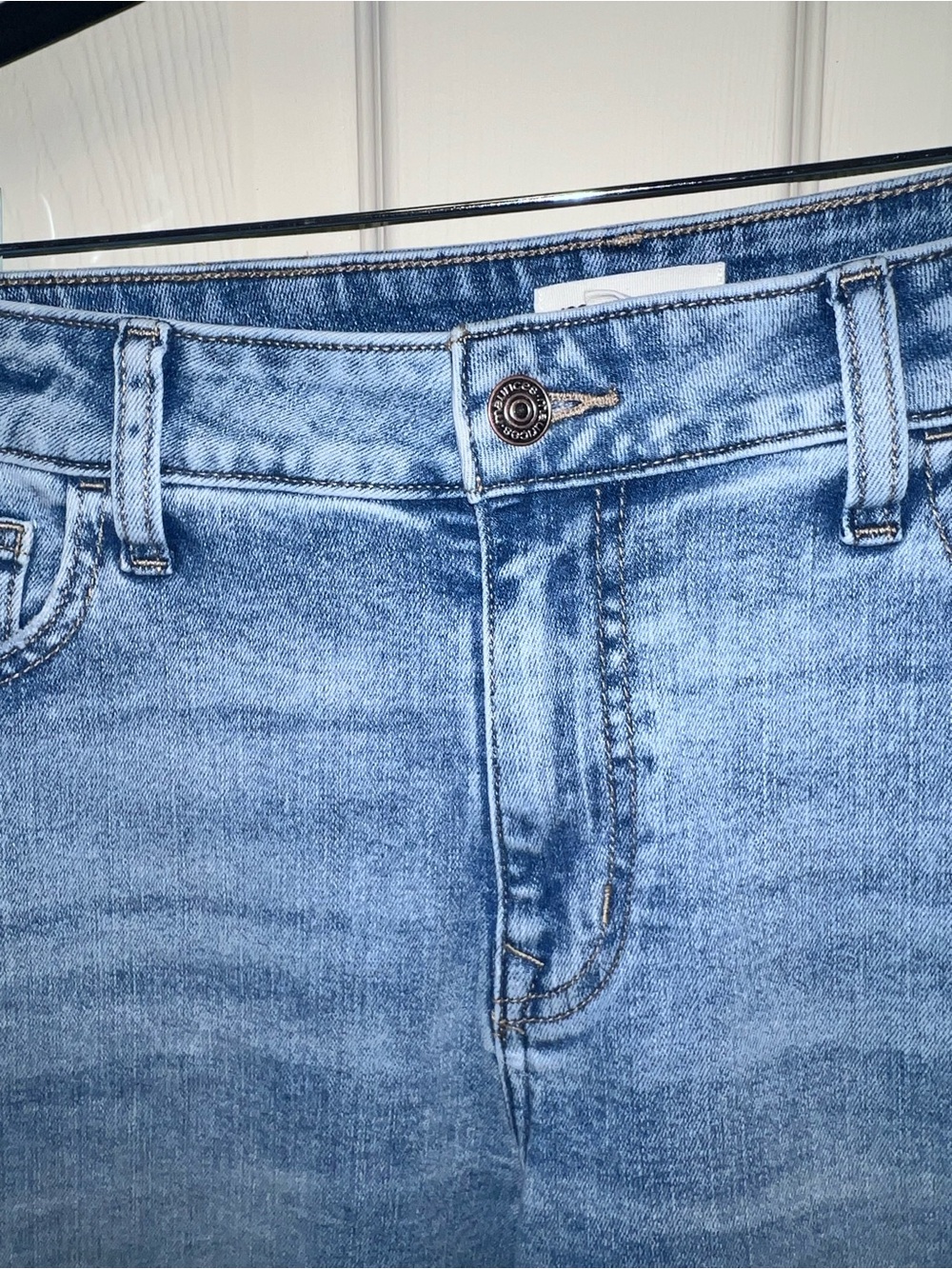 M Jeans by Maurices High Rise Slim Straight Ankle Distressed Jeans Size 14 Short - Picture 11 of 16